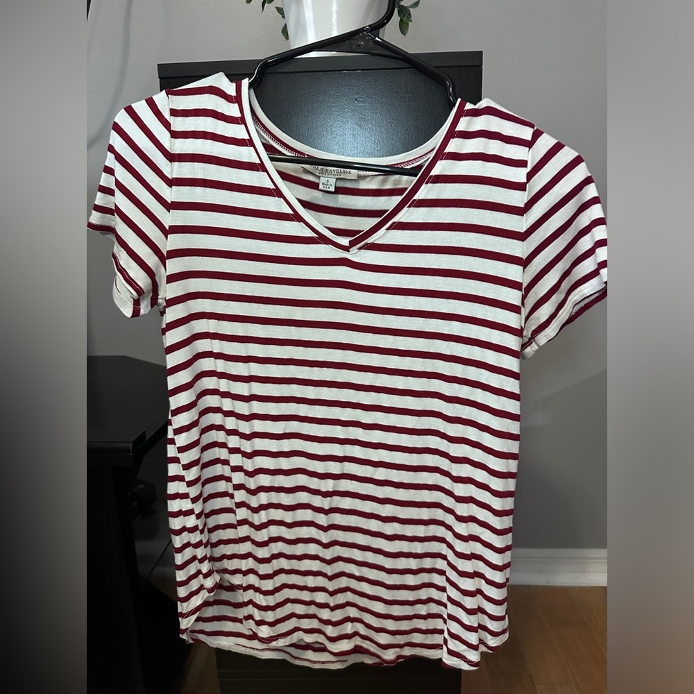White and red striped shirt
